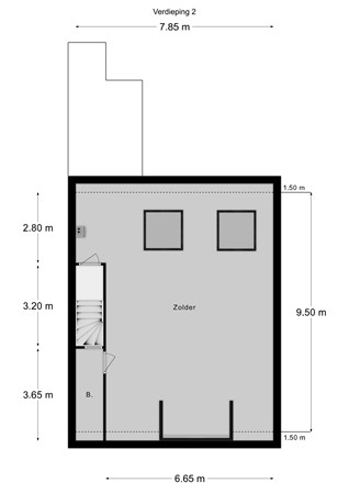 Floorplan - Hoofdstraat 91, 6281 BC Mechelen